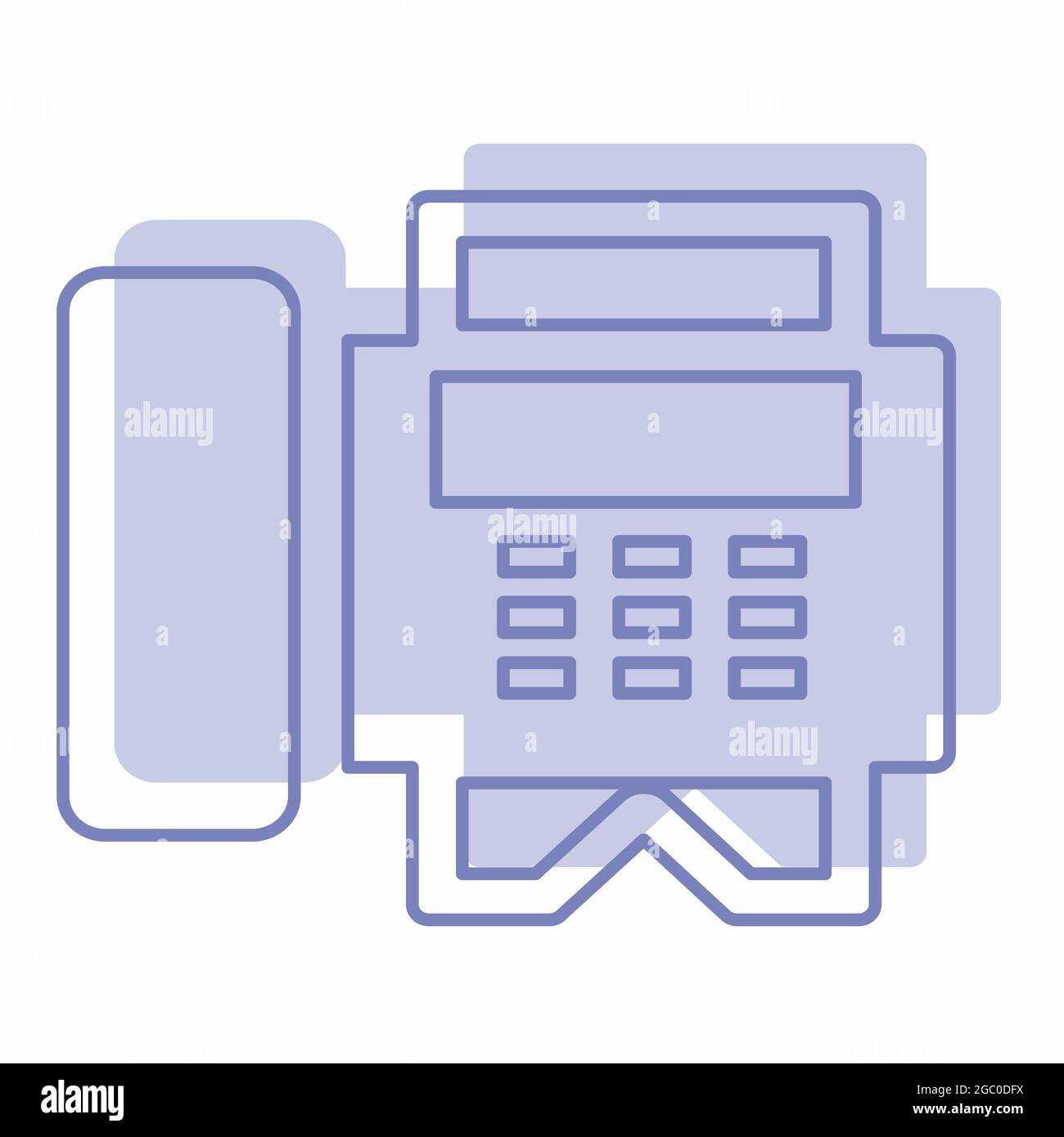 Vector Graphic of Fax Machine Twins Style simple illustration