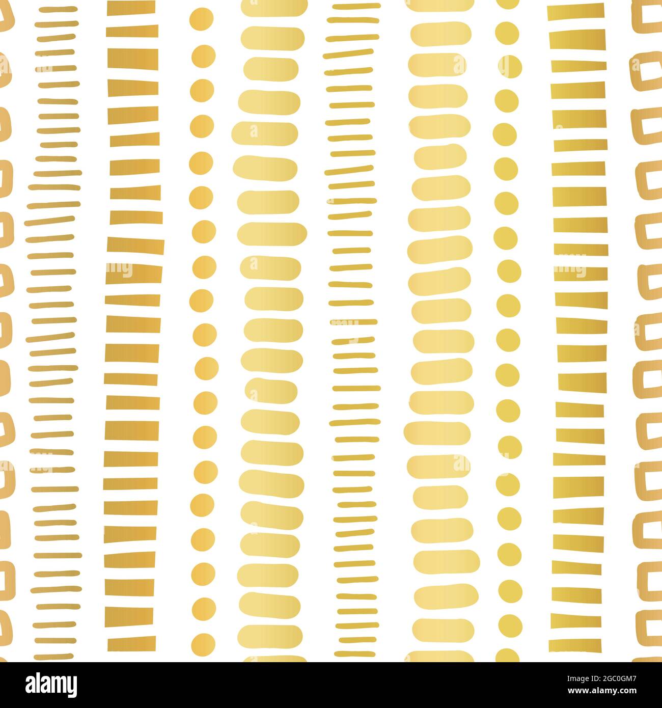 Vertical golden doodle stripes pattern seamless vector repeat. Metallic ...