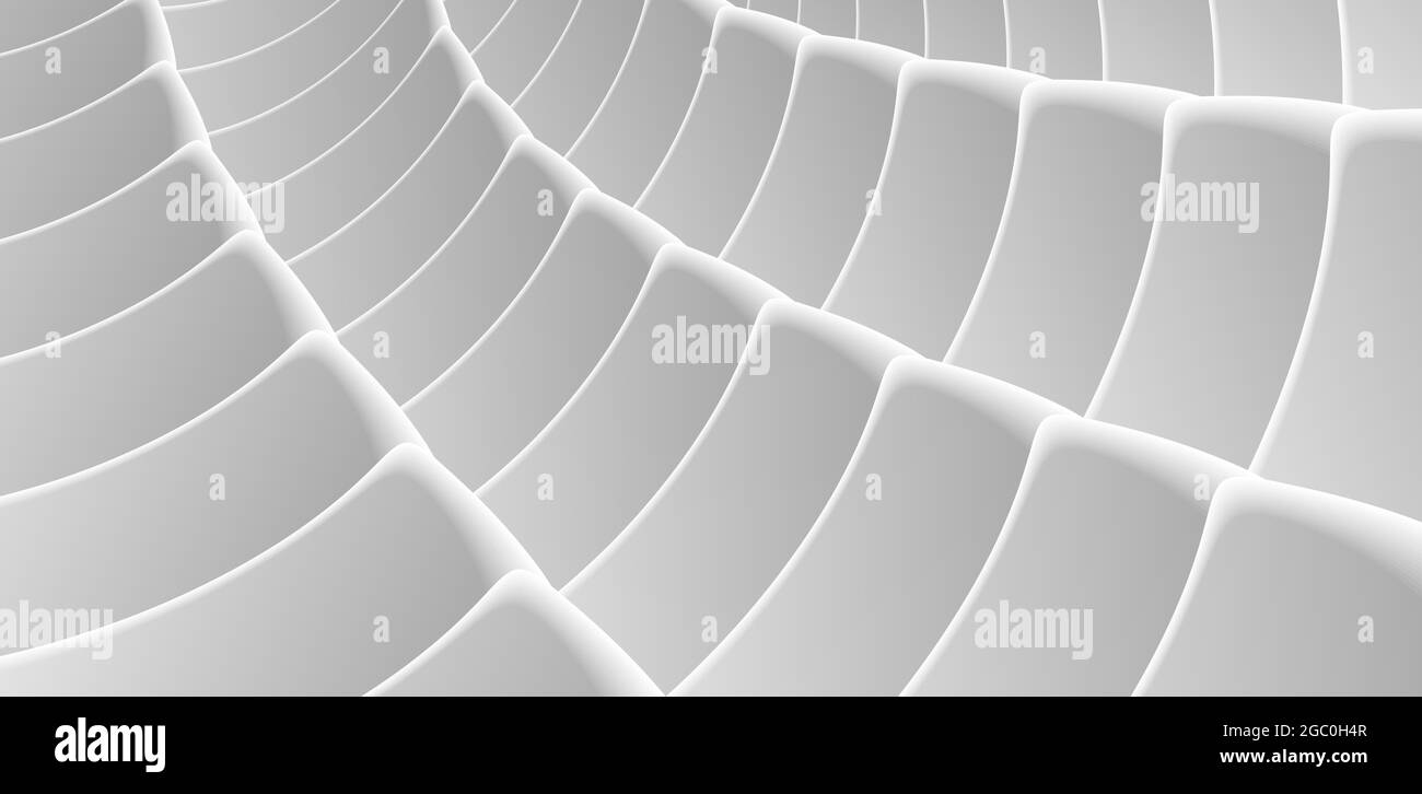white mono chrome background, 3d render abstract composition of structure forming texture, science or technology wallpaper Stock Vector