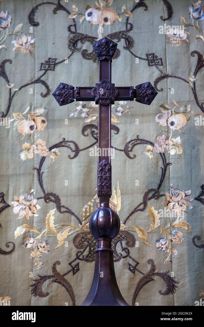 Cross in Chapel of St John Apostle in York Minster, York - UK Stock Photo
