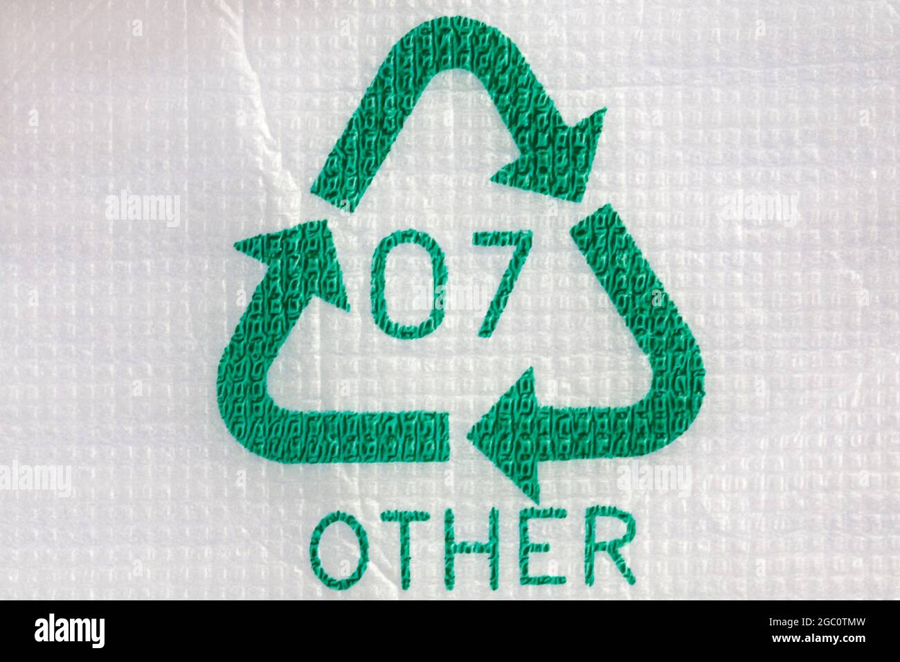 07 Other Non Recyclable Plastic logo symbol on packaging material all