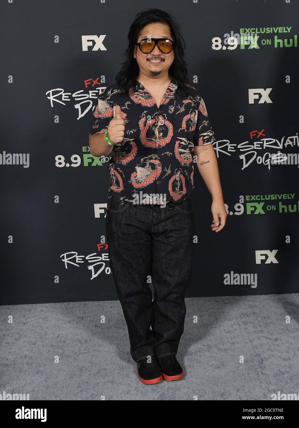 Los Angeles, USA. 05th Aug, 2021. Bobby Lee arrives at FX's RESERVATION DOGS  Series Premiere held at NeueHouse in Los Angeles, CA on Monday, ?August 5,  2021. (Photo By Sthanlee B. Mirador/Sipa