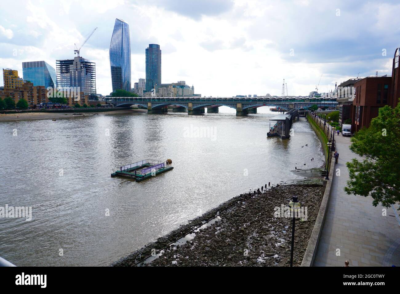 View from the Millennium Bridge, London United Kingdom Stock Photo