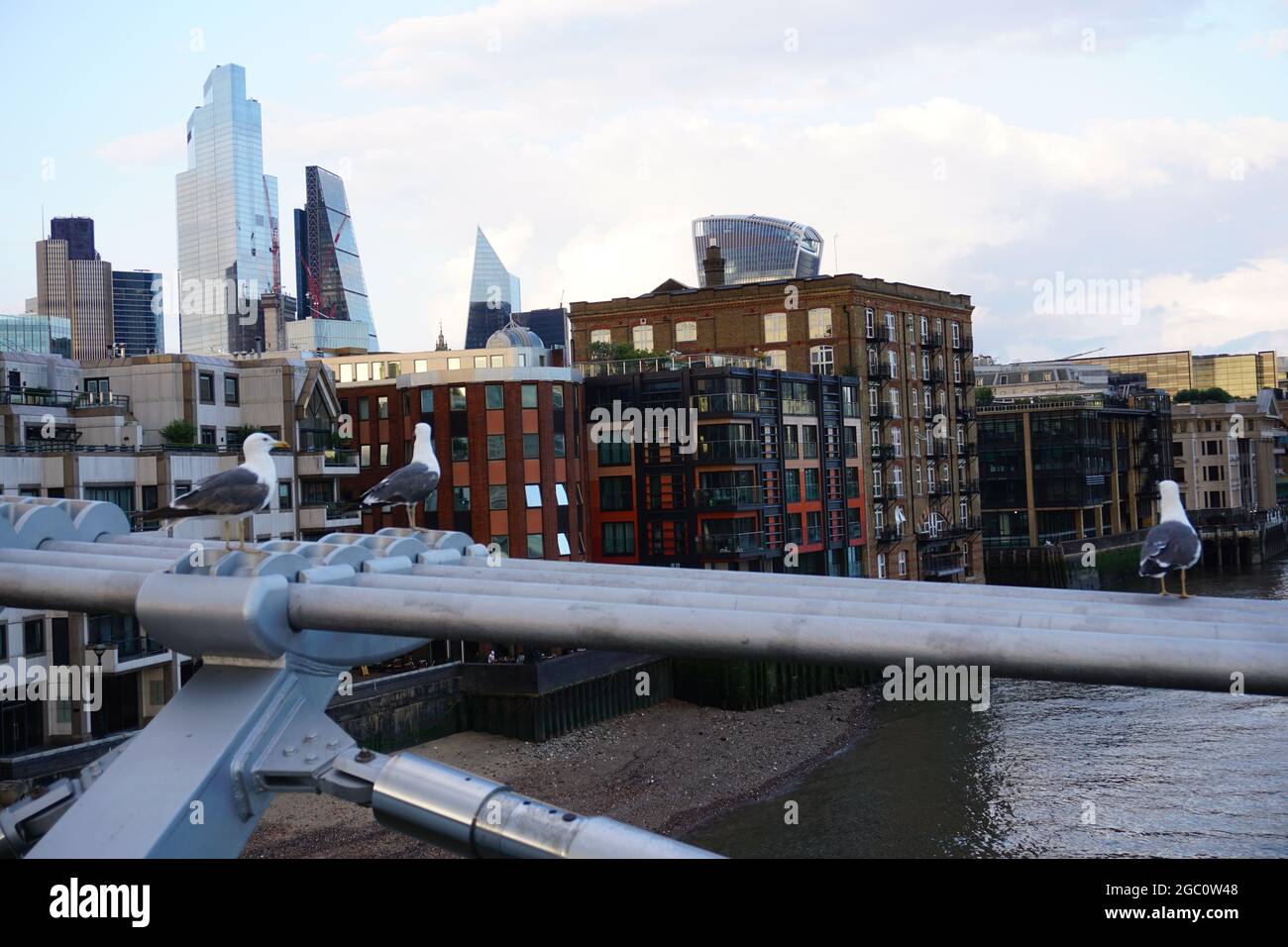 View from the Millennium Bridge, London United Kingdom Stock Photo