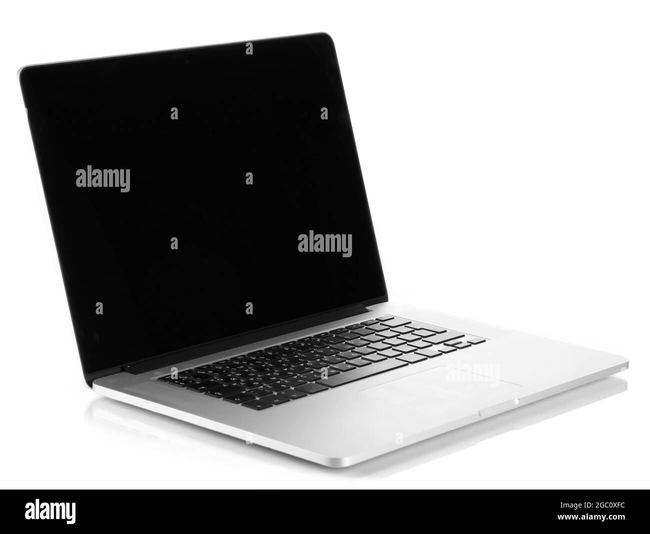 White laptop isolated on white Stock Photo Alamy