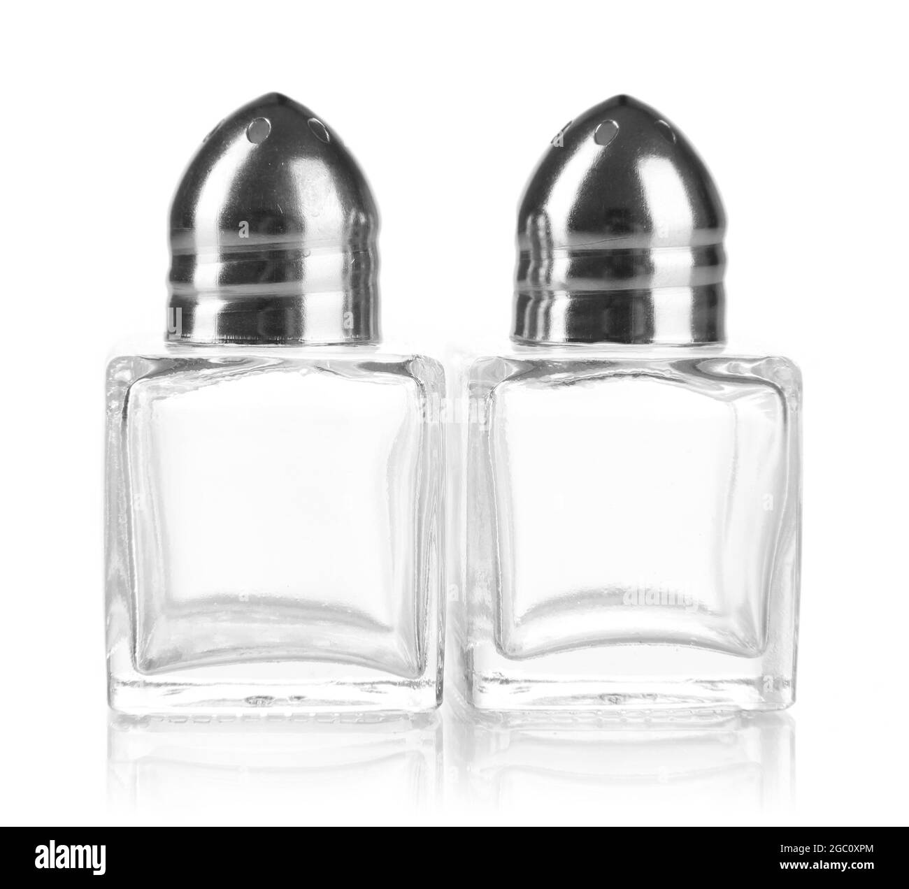 Containers for salt and pepper isolated on white Stock Photo Alamy
