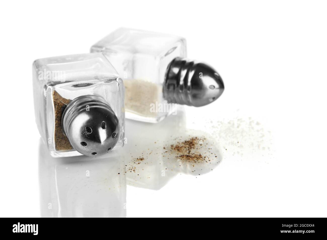 Containers for salt and pepper isolated on white Stock Photo Alamy