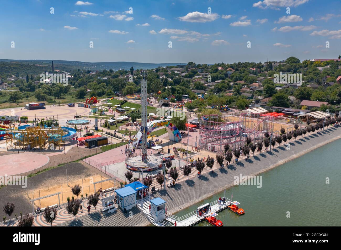 Aerial view of the amusement park Orheiland Stock Photo
