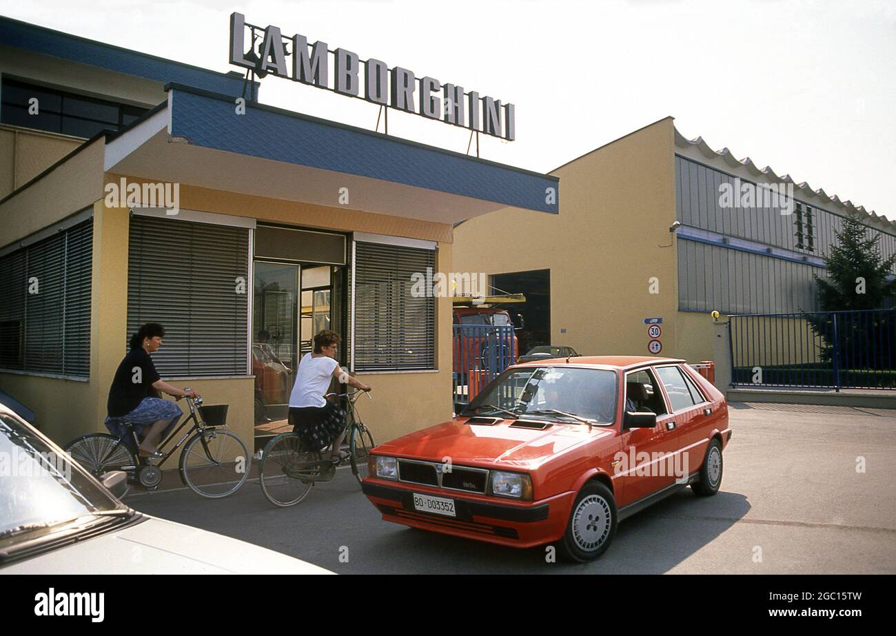 Lamborghini factory at Sant'Agata Bolognese Italy 1988 Stock Photo