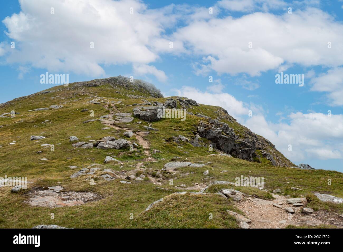 Path up to the summit of the Munro mountain of Beinn Dubhchraig near Tyndrum, near Stirling, Scotland Stock Photo