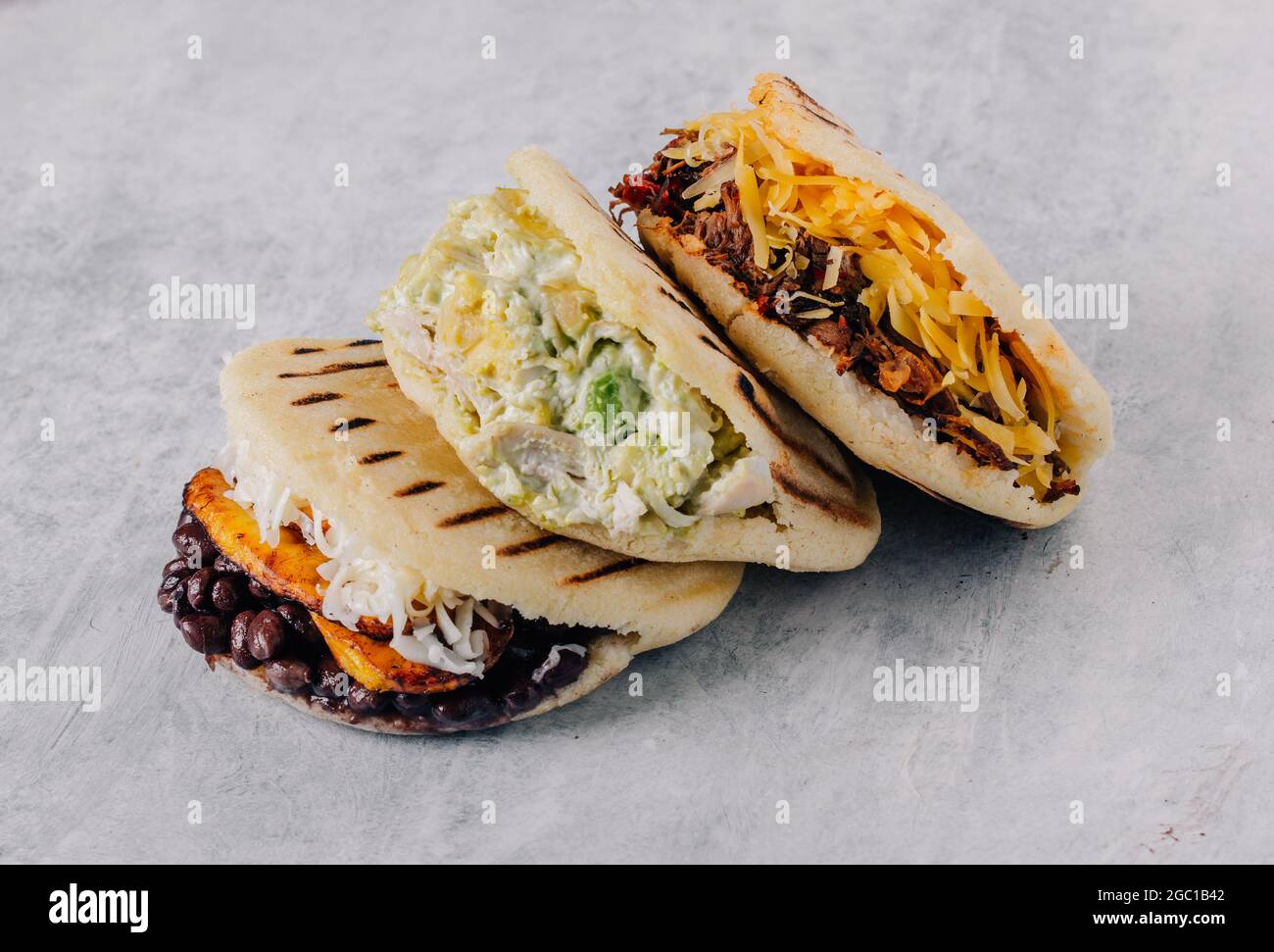 Group of vegan Arepas, ideal for a balanced diet. Latin american food ...