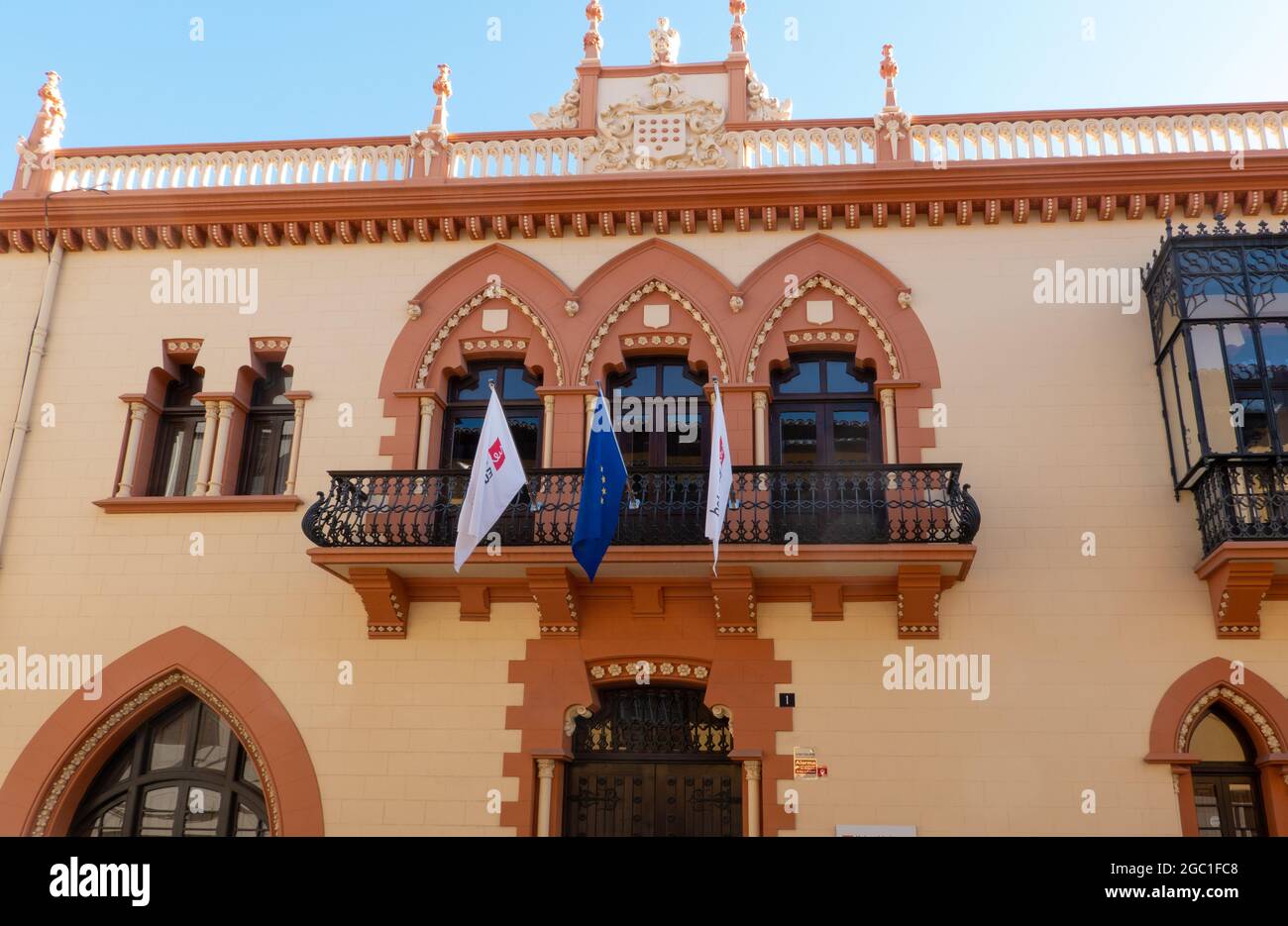 La Orotava, Tenerife, Spain-01 January 2020, Casa Salazar - Universidad Europea de Canarias, facade, Stock Photo