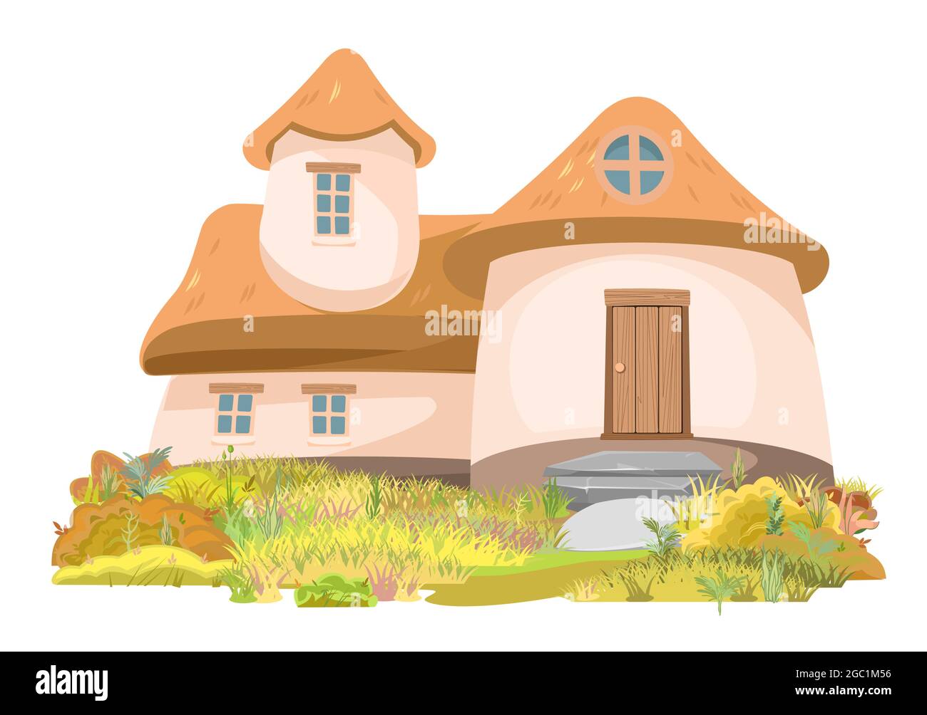 Straw hut illustration Cut Out Stock Images & Pictures - Alamy