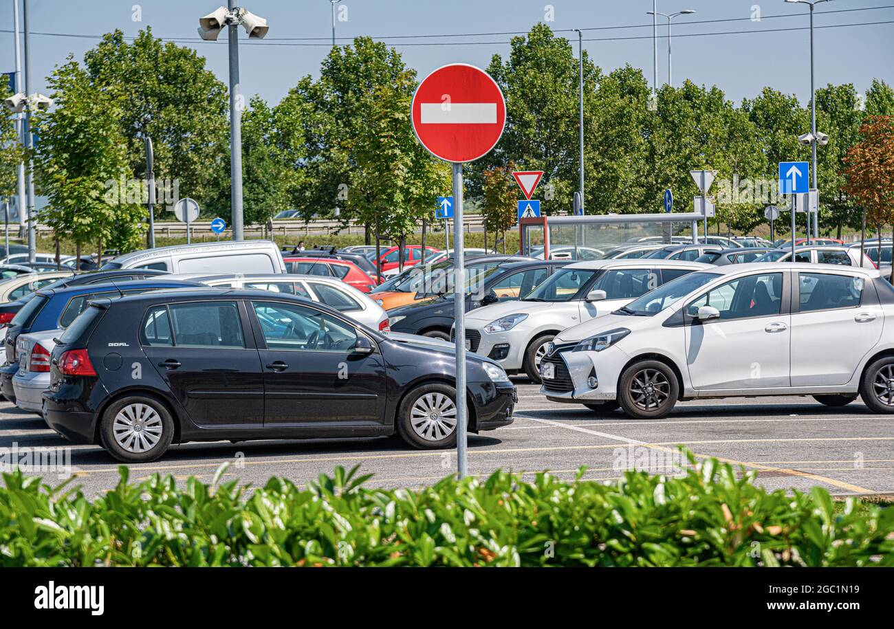 Large car parking in Zagreb, Croatia Stock Photo Alamy