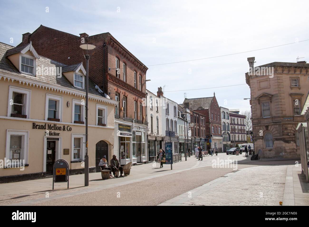 Views along Southgate Street in Gloucester in the UK Stock Photo