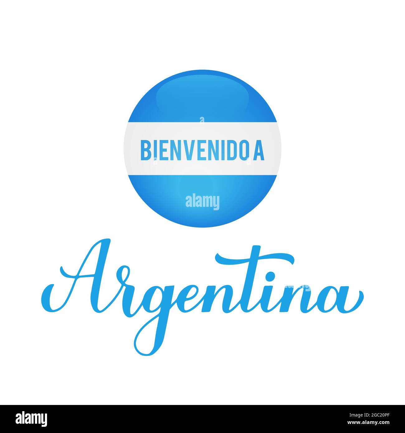 Welcome - in Spanish. Lettering. Bienvenido. | Sticker