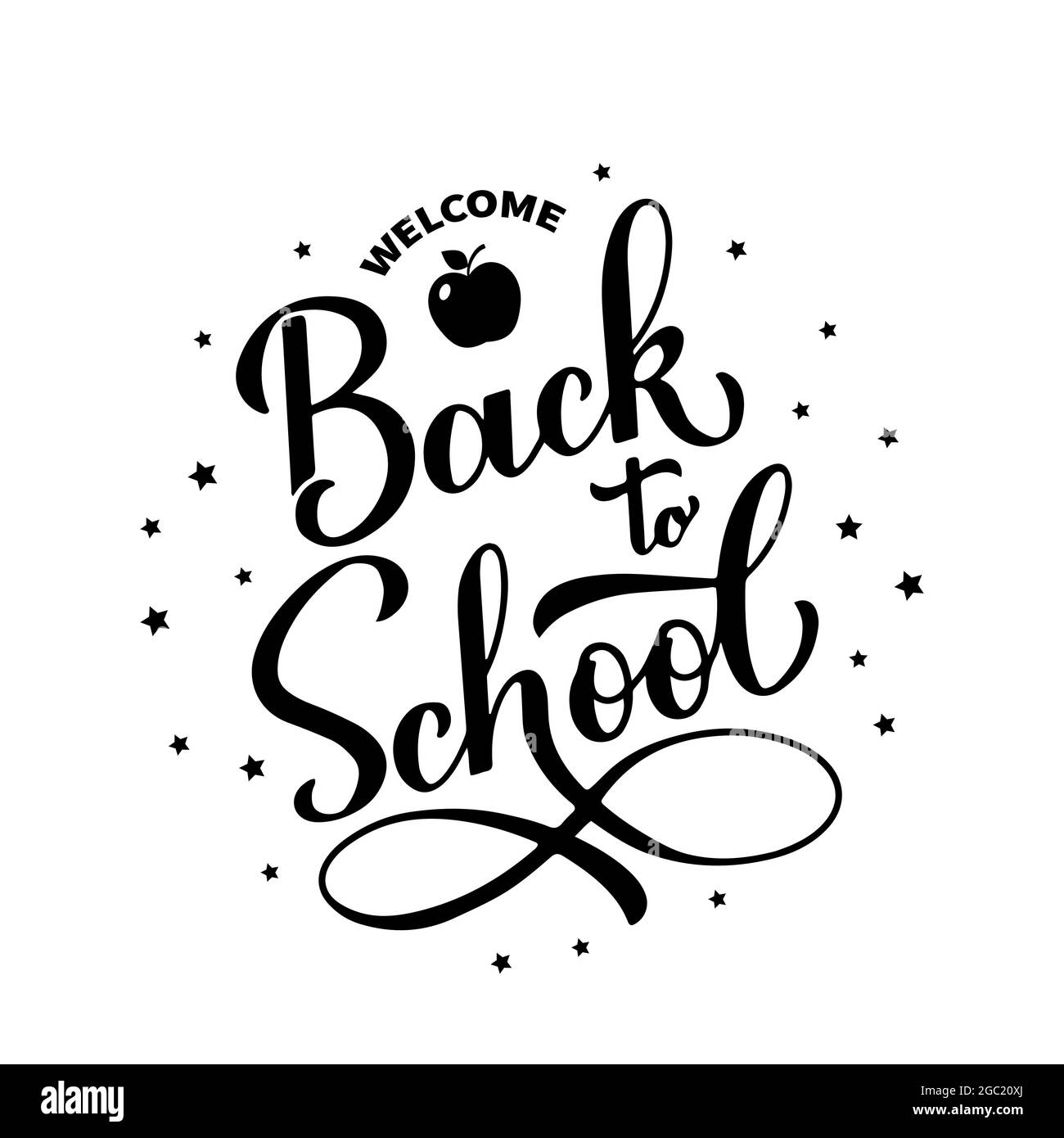 Welcome back handwritten text in speech bubble Vector Image