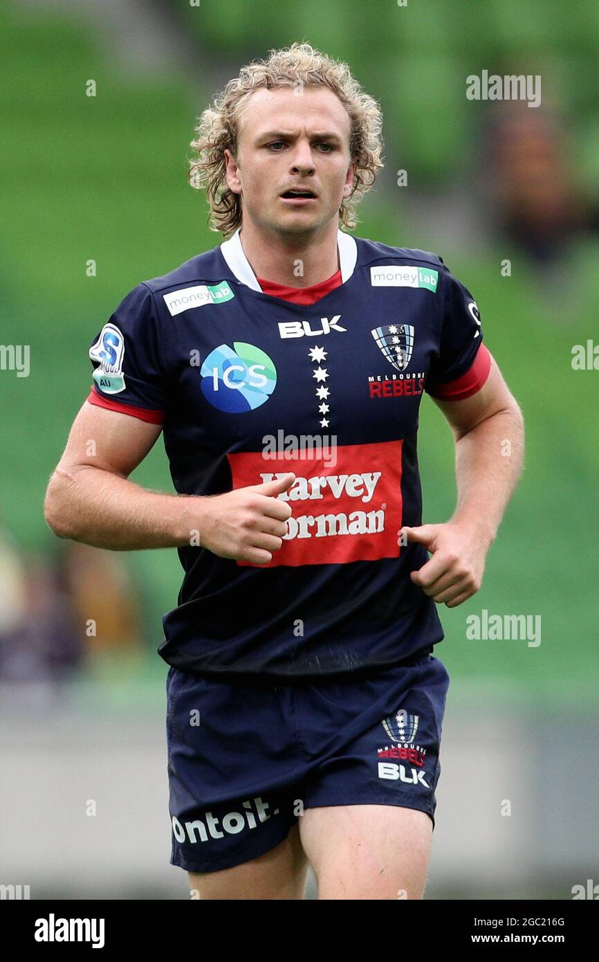 MELBOURNE, AUSTRALIA - APRIL 18: Joe Powell of the Rebels during the round nine Super Rugby AU match between the Melbourne Rebels and ACT Brumbies at AAMI Park on April 18, 2021 in Melbourne, Australia. Credit: Brett Keating/Speed Media/Alamy Live News Stock Photo