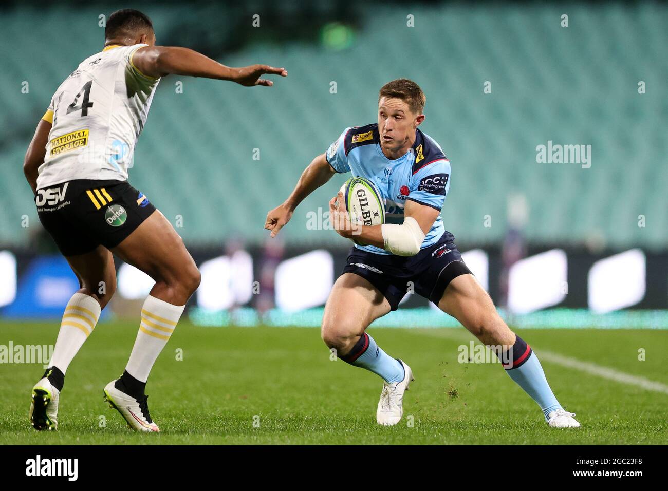 SYDNEY, AUSTRALIA - MAY 14: Alex Newsome of the Waratahs attacks during round one of the Super Rugby Trans Tasman match between the NSW Waratahs and Hurricanes at Sydney Cricket Ground on May 14, 2021 in Sydney, Australia. (Photo by Pete Dovgan/Speed Media/Icon Sportswire). Credit: Pete Dovgan/Speed Media/Alamy Live News Stock Photo