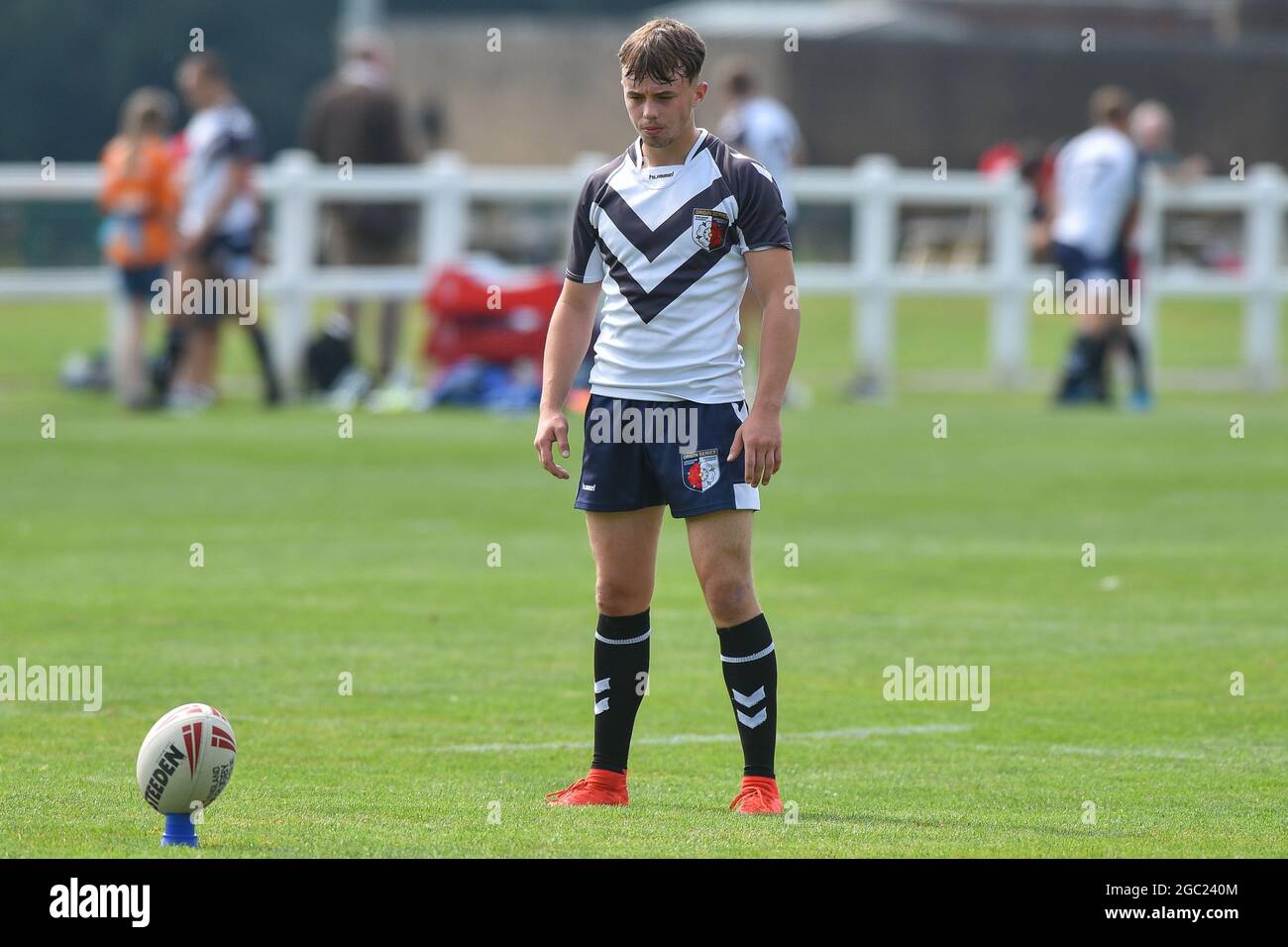 Leeds, England - 4 August 2021 - Lewis Camden (Bradford Bulls) of Yorkshire Academy during the Rugby League Roses Academy Match Yorkshire Academy vs Lancashire Academy at Weetwood Hall, Leeds, UK  Dean Williams Stock Photo