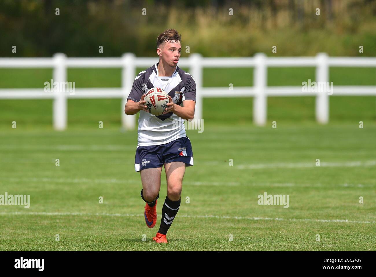 Leeds, England - 4 August 2021 - Lewis Camden (Bradford Bulls) of Yorkshire Academy during the Rugby League Roses Academy Match Yorkshire Academy vs Lancashire Academy at Weetwood Hall, Leeds, UK  Dean Williams Stock Photo