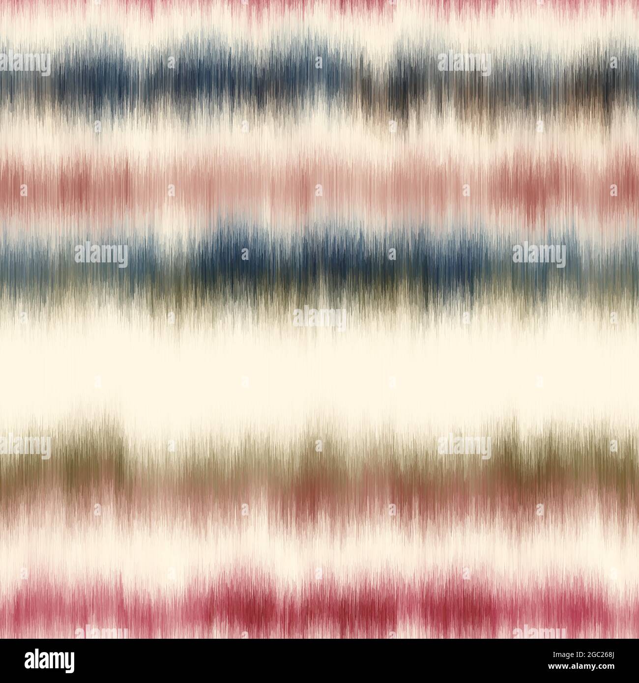 Seamless vector tie dye multicolor bleeding stripe pattern for surface print Stock Vector