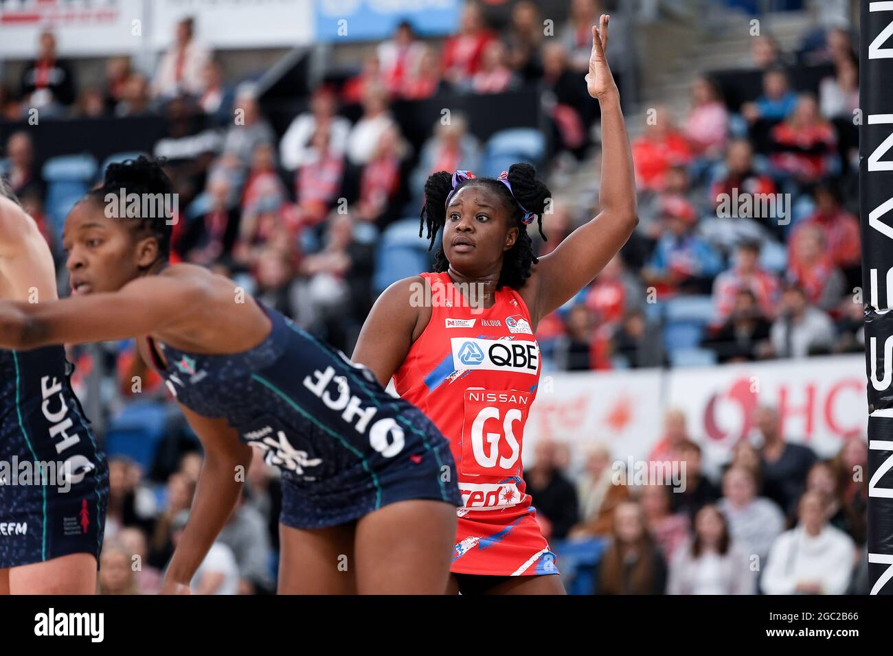 Sydney Australia May 16 Sam Wallace Of The Nsw Swifts Holds Up Her Hand During The Suncorp Super Netball Round Three Match Between Nsw Swifts And Melbourne Vixens On May 16