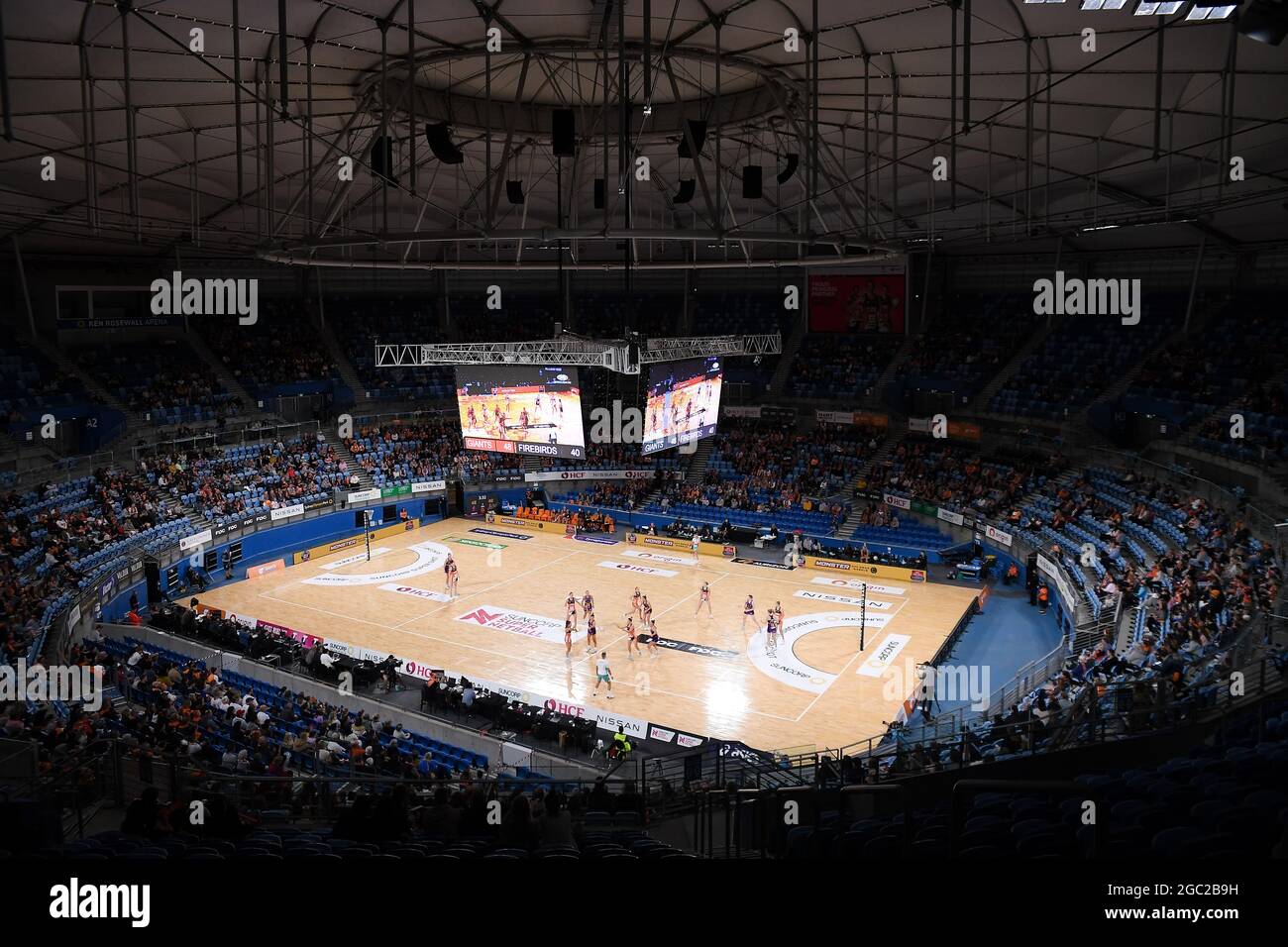 SYDNEY, AUSTRALIA - MAY 16: A general view during the Suncorp Super Netball round three match between Giants Netball and Queensland Firebirds on May 16, 2021 at Ken Rosewall Arena in Sydney, Australia.  Credit: Steven Markham/Speed Media/Alamy Live News Stock Photo