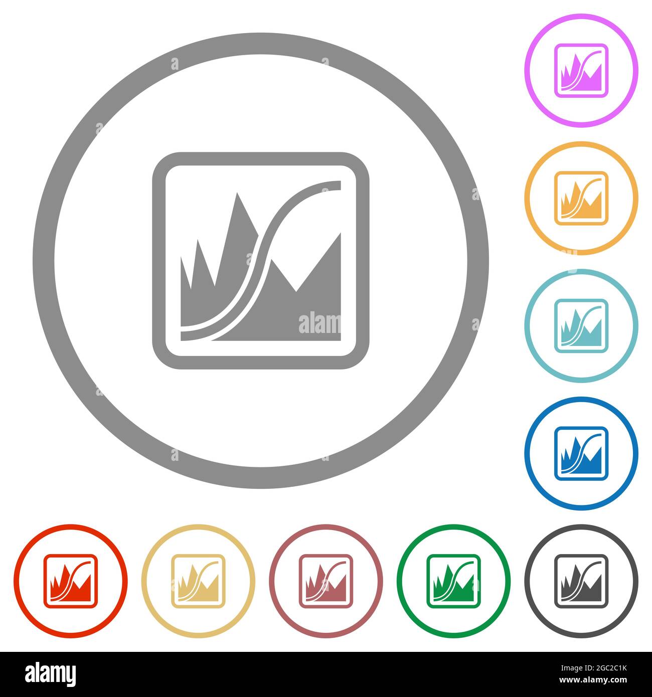 Adjust image curves flat color icons in round outlines on white ...