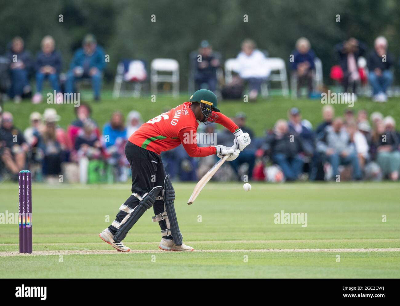 Group B Nottinghamshire Outlaws take on Leicestershire Foxes at the John Fretwell Sporting Complex in the Royal London One-day Cup, 2021. Stock Photo