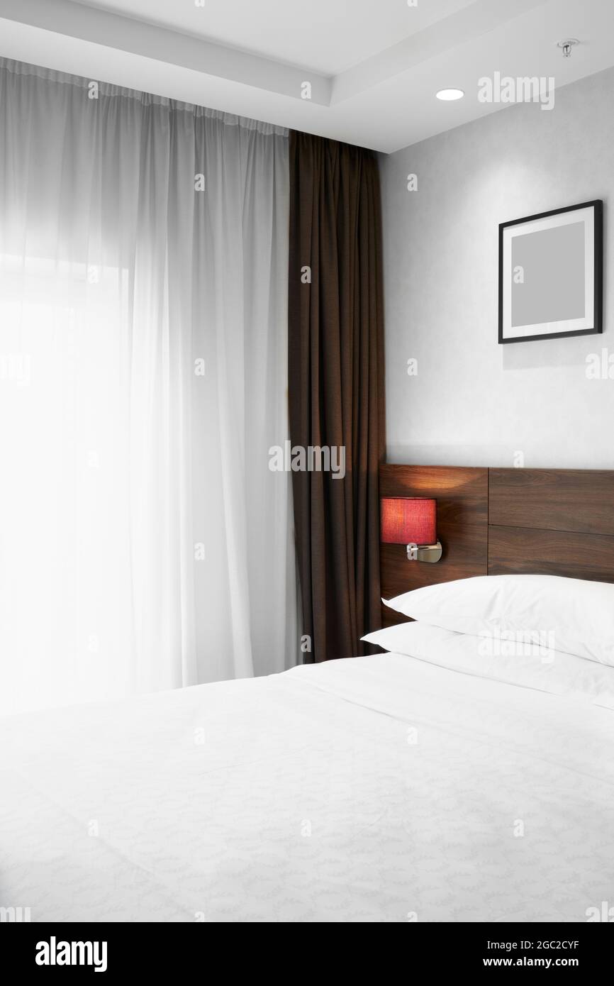 Simple and beautiful bedroom Stock Photo Alamy