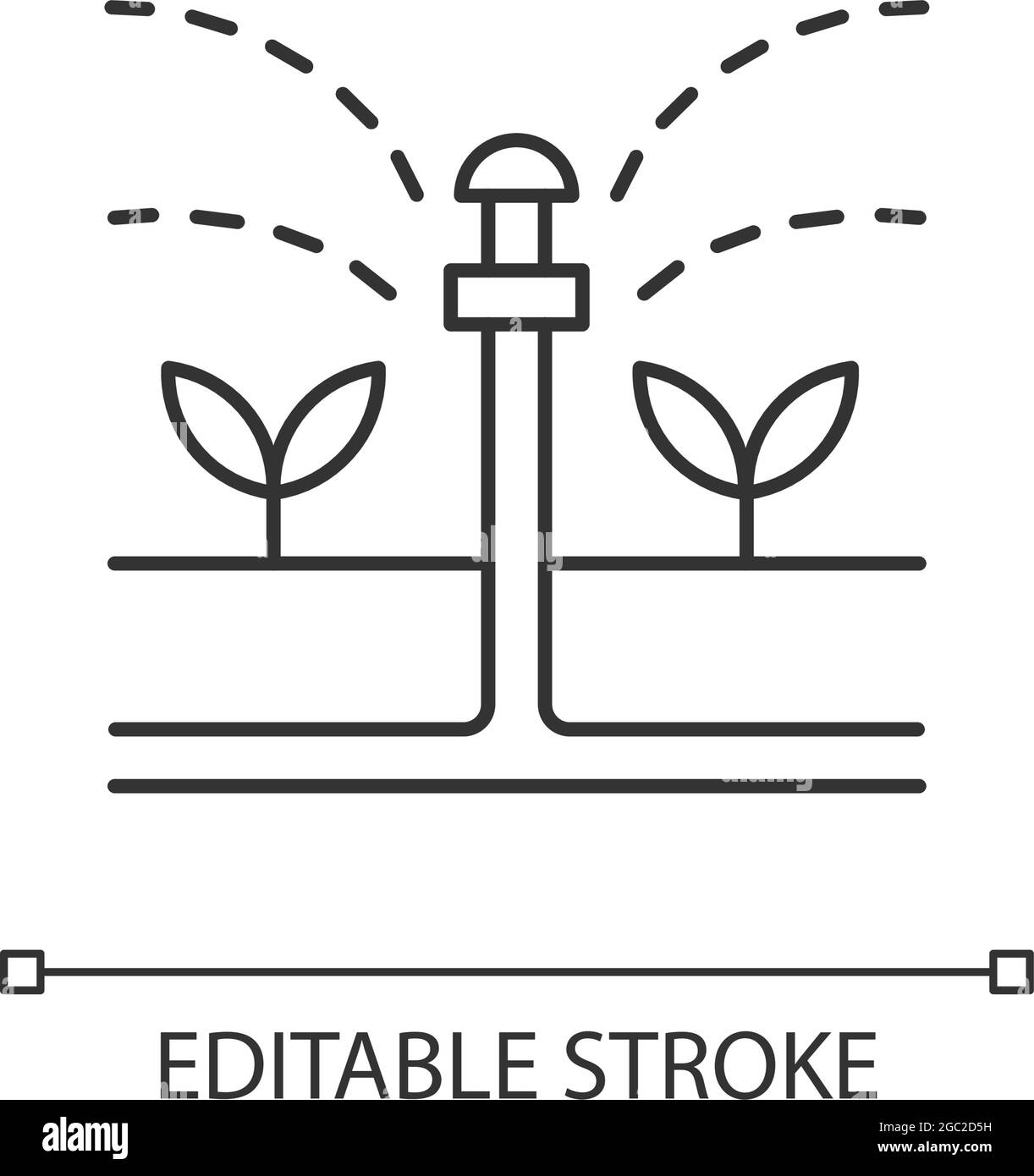 Irrigation device linear icon Stock Vector