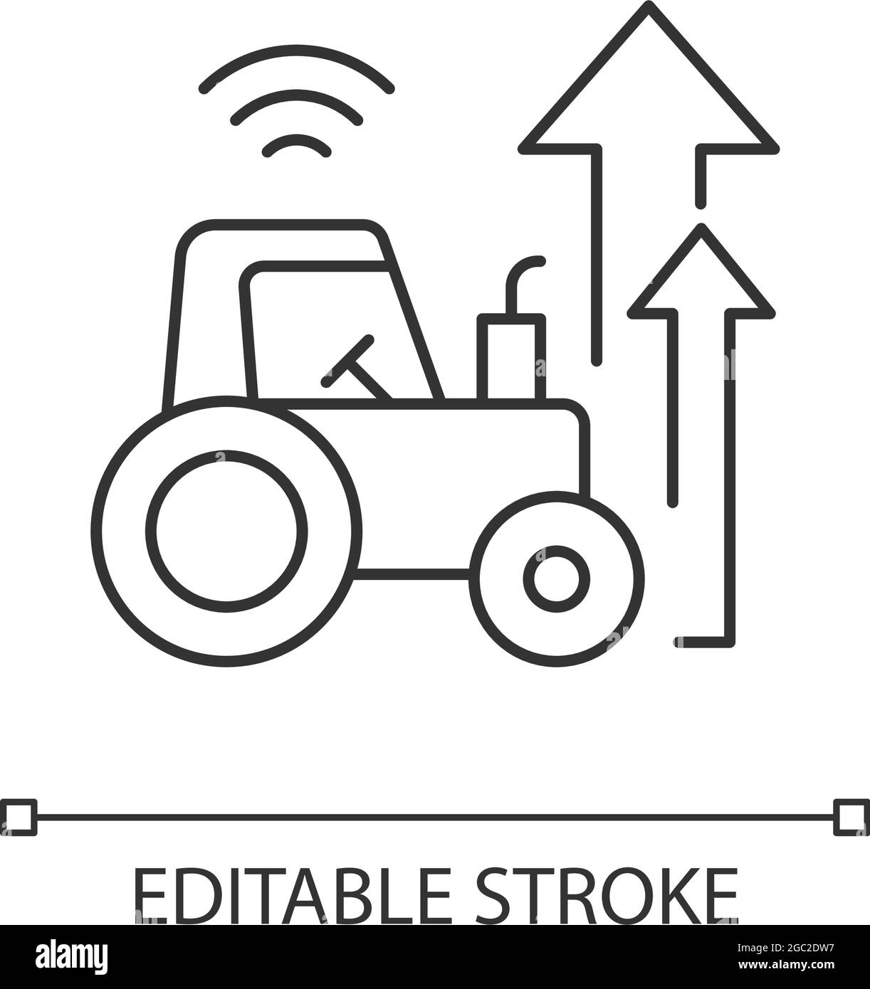 Agricultural modernization linear icon Stock Vector