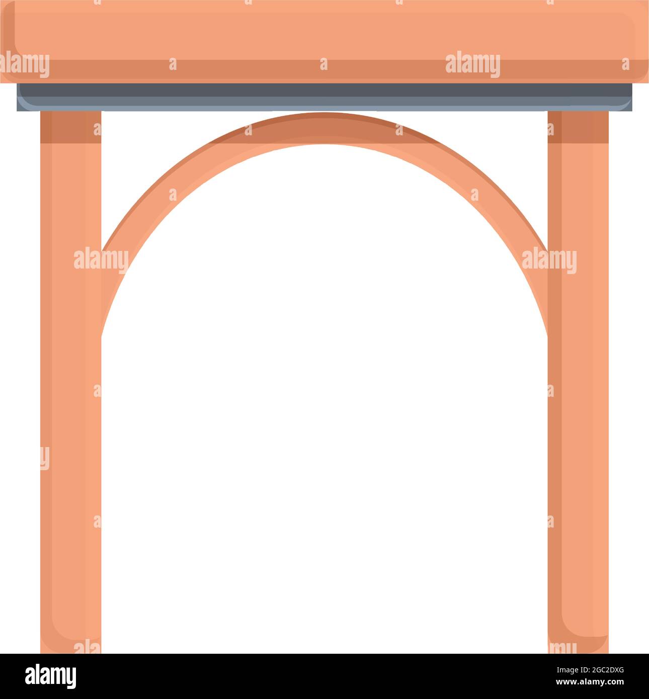 Wood garden arch icon cartoon vector. Fence gazebo. Wooden gate Stock
