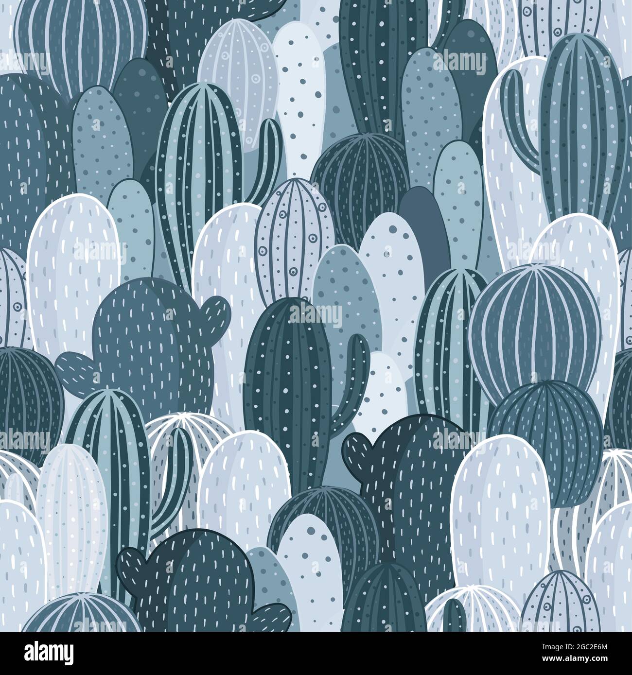 Seamless pattern cactus. Vector texture for textile, wrapping paper ...