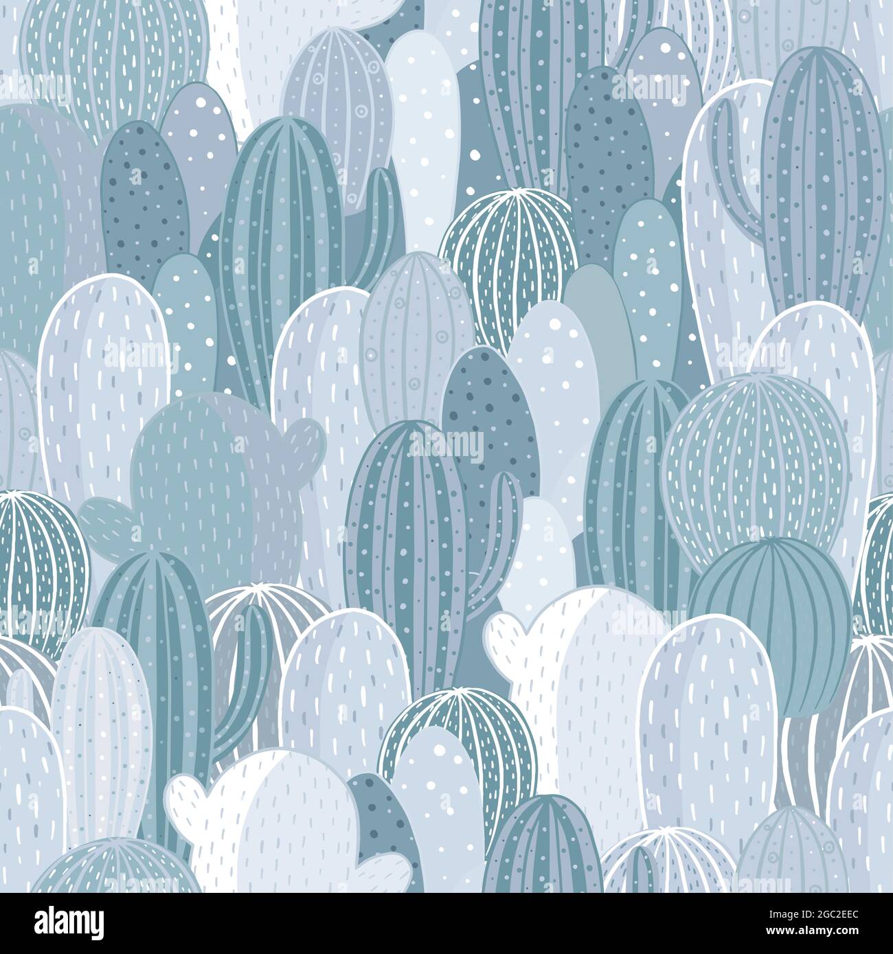 Seamless pattern cactus. Vector texture for textile, wrapping paper ...