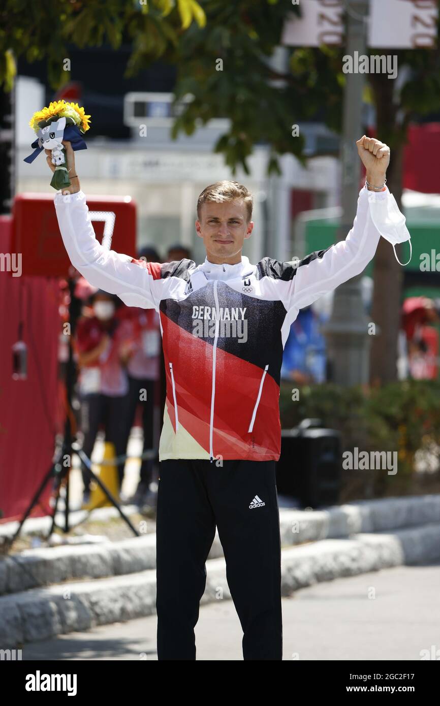 HILBERT Jonathan (GER) 2nd place Silver Medal during the Olympic Games Tokyo 2020, Athletics Men's 50km Race Walk Final on August 6, 2021 at Sapporo Odori Park in Sapporo, Japan - Photo Photo Kishimoto / DPPI Stock Photo