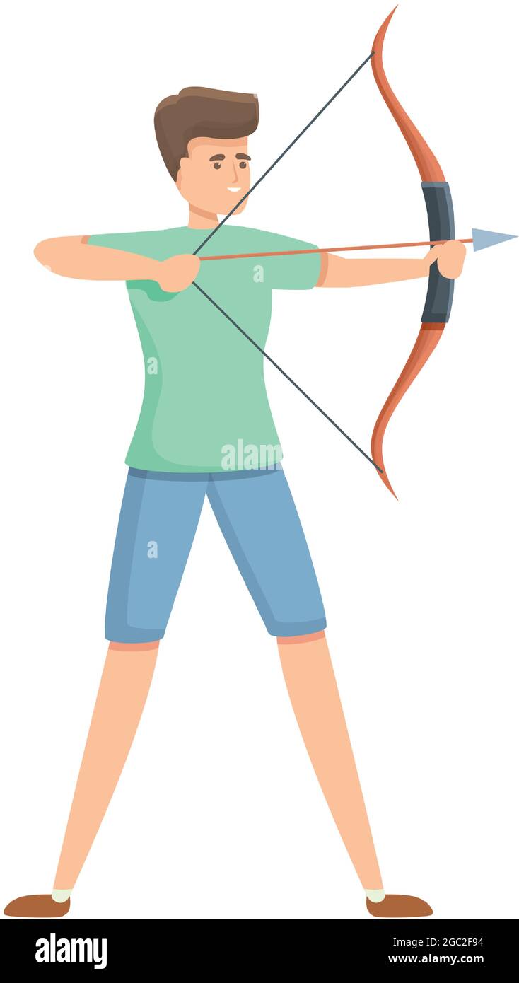 Young archer icon cartoon vector. Archery man game. Sport target Stock Vector Image & Art Alamy