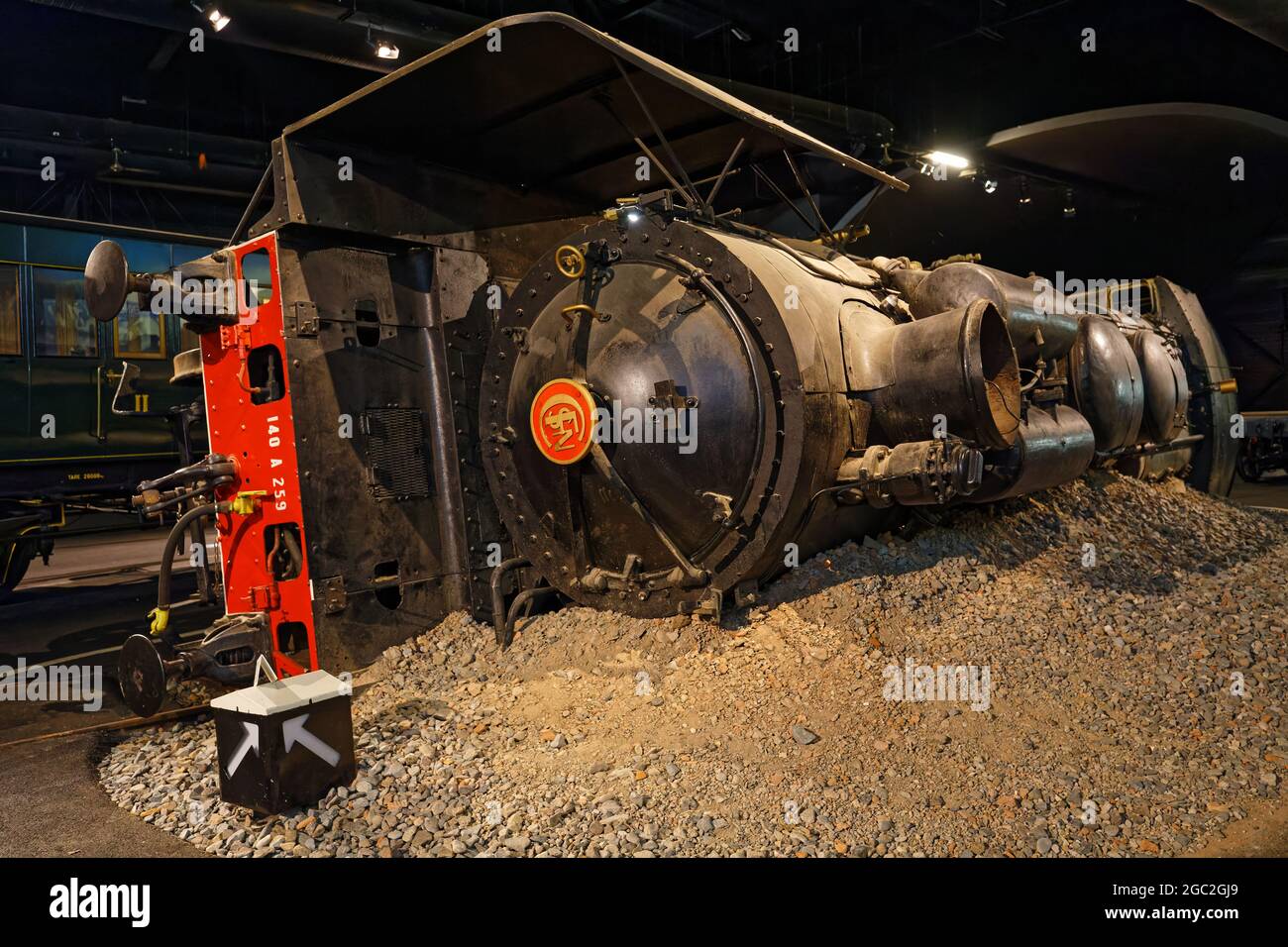 MULHOUSE, FRANCE, June 26, 2021 : La Cité du Train (Train City), formerly named French Railway Museum, is the largest railway museum in Europe, with m Stock Photo