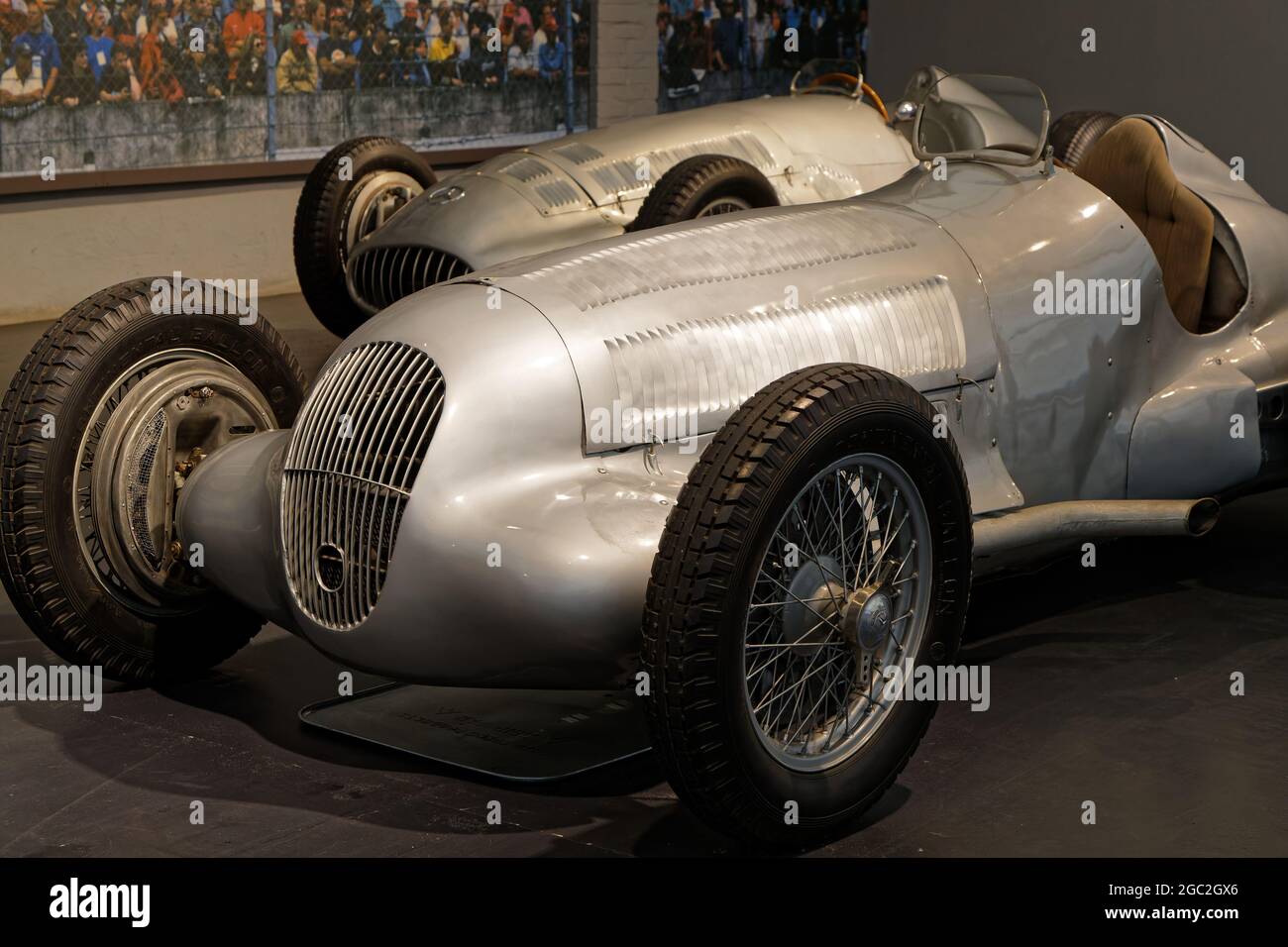 MULHOUSE, FRANCE, June 28, 2021 : Mercedes racing car. The Cité de l'automobile or Schlumpf Collection houses the world’s largest collection of cars w Stock Photo