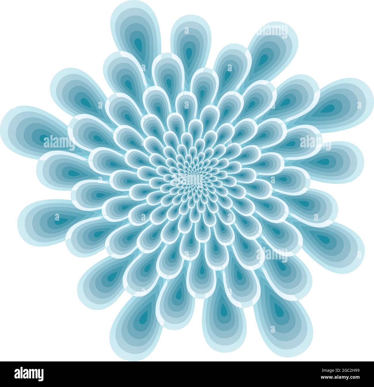 Blue petal Placed in fibonacci pattern Stock Vector