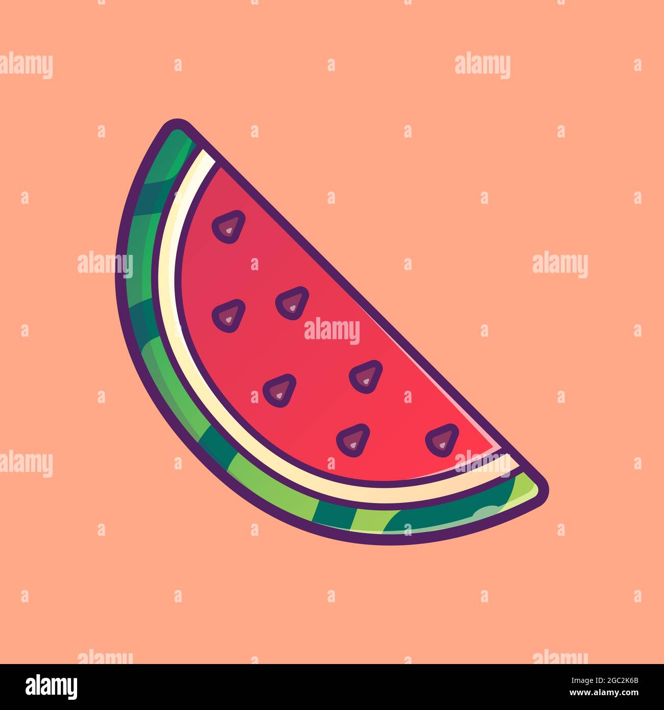 Split watermelon illustration. Cartoon icon style Stock Vector Image ...