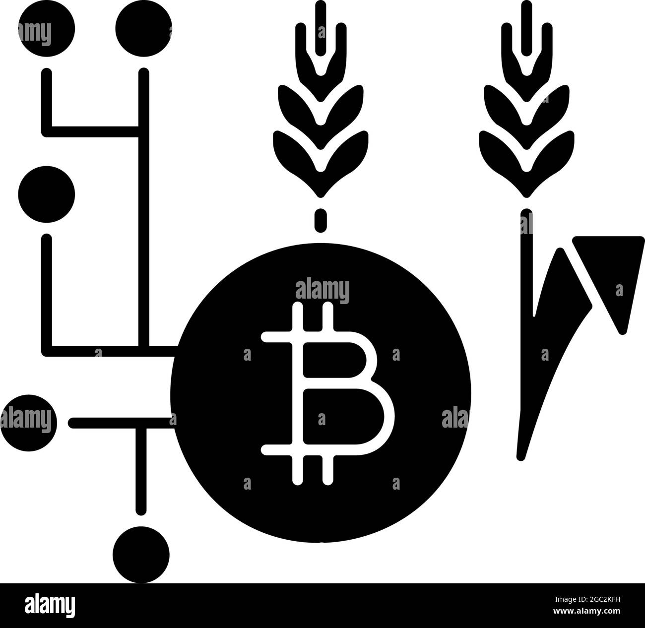 Blockchain technology in agriculture black glyph icon Stock Vector ...