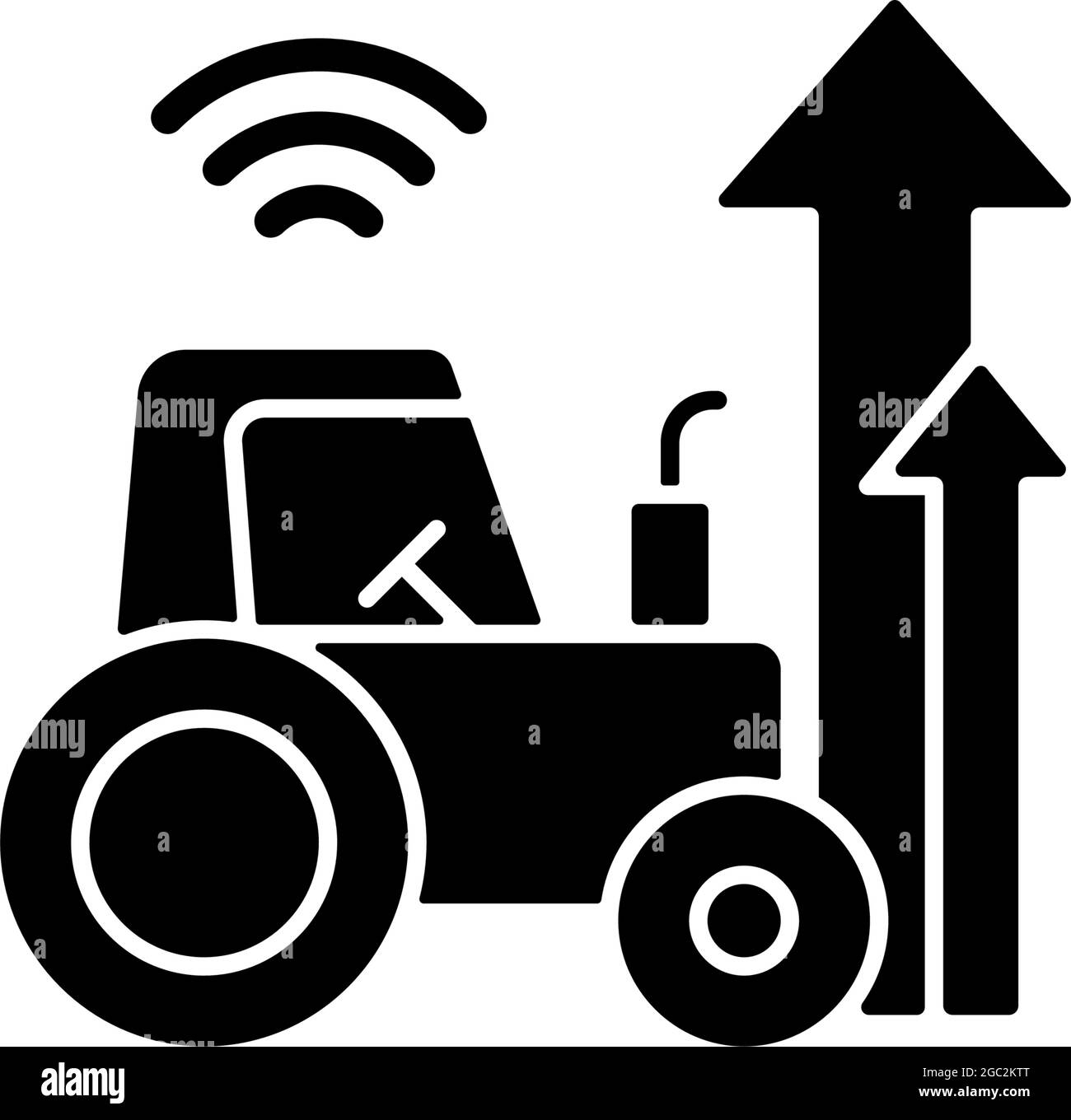 Agricultural modernization black glyph icon Stock Vector