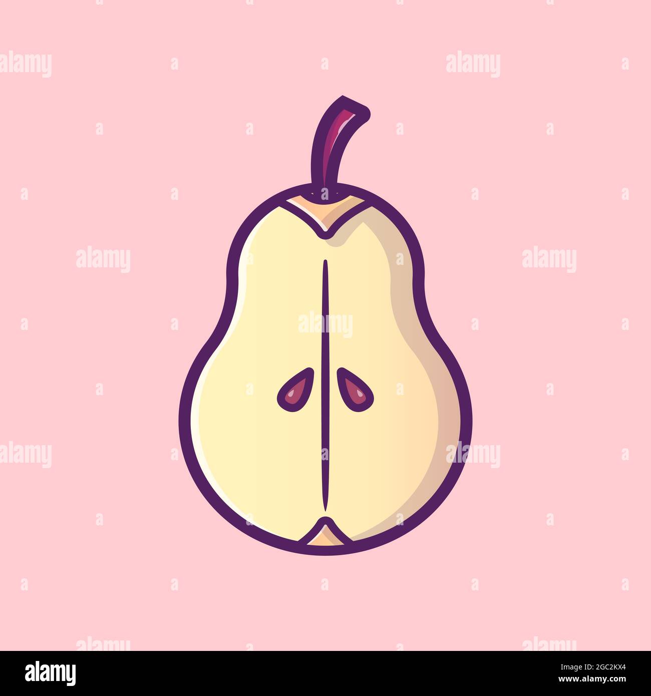 Split pear illustration. Cartoon icon style Stock Vector Image & Art ...
