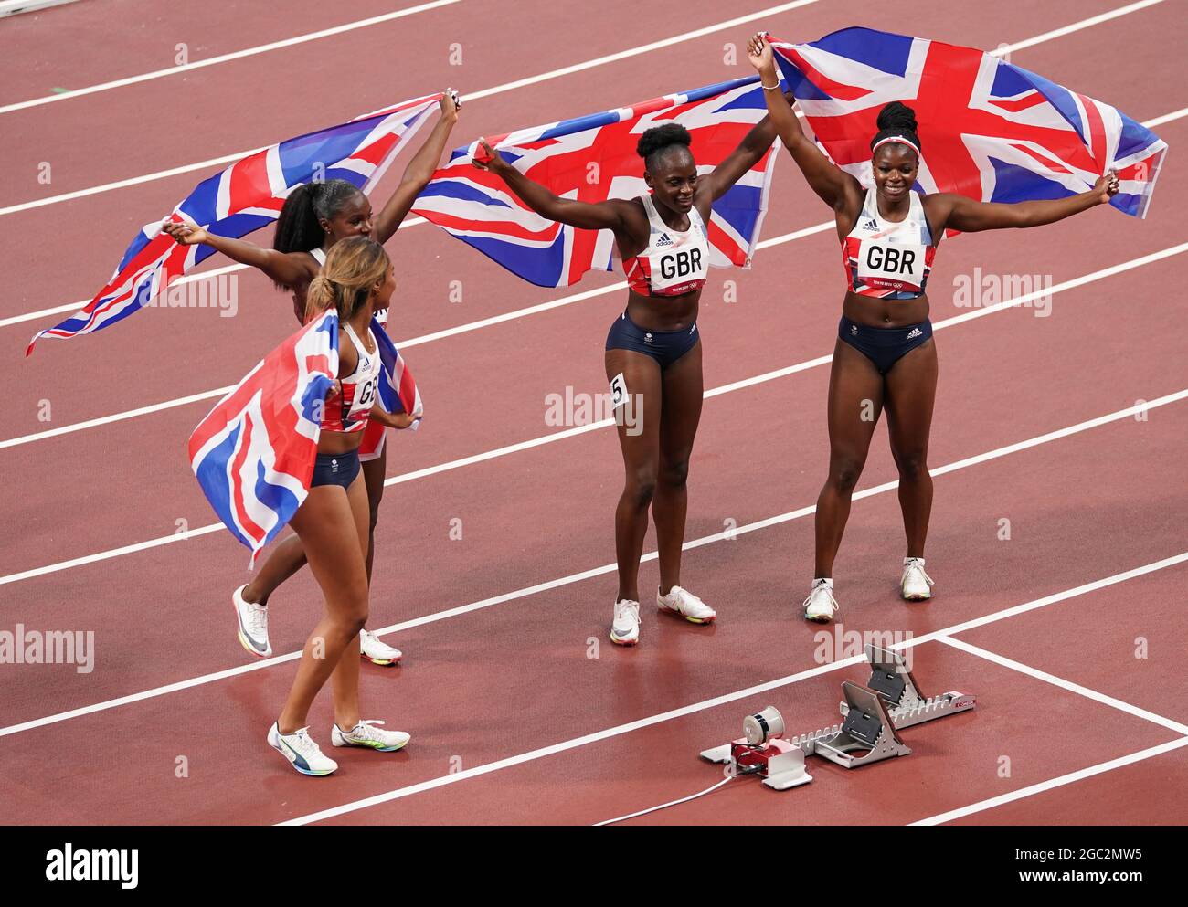 Great Britain s Imani Lara Lansiquot Dina Asher Smith Daryll Neita 