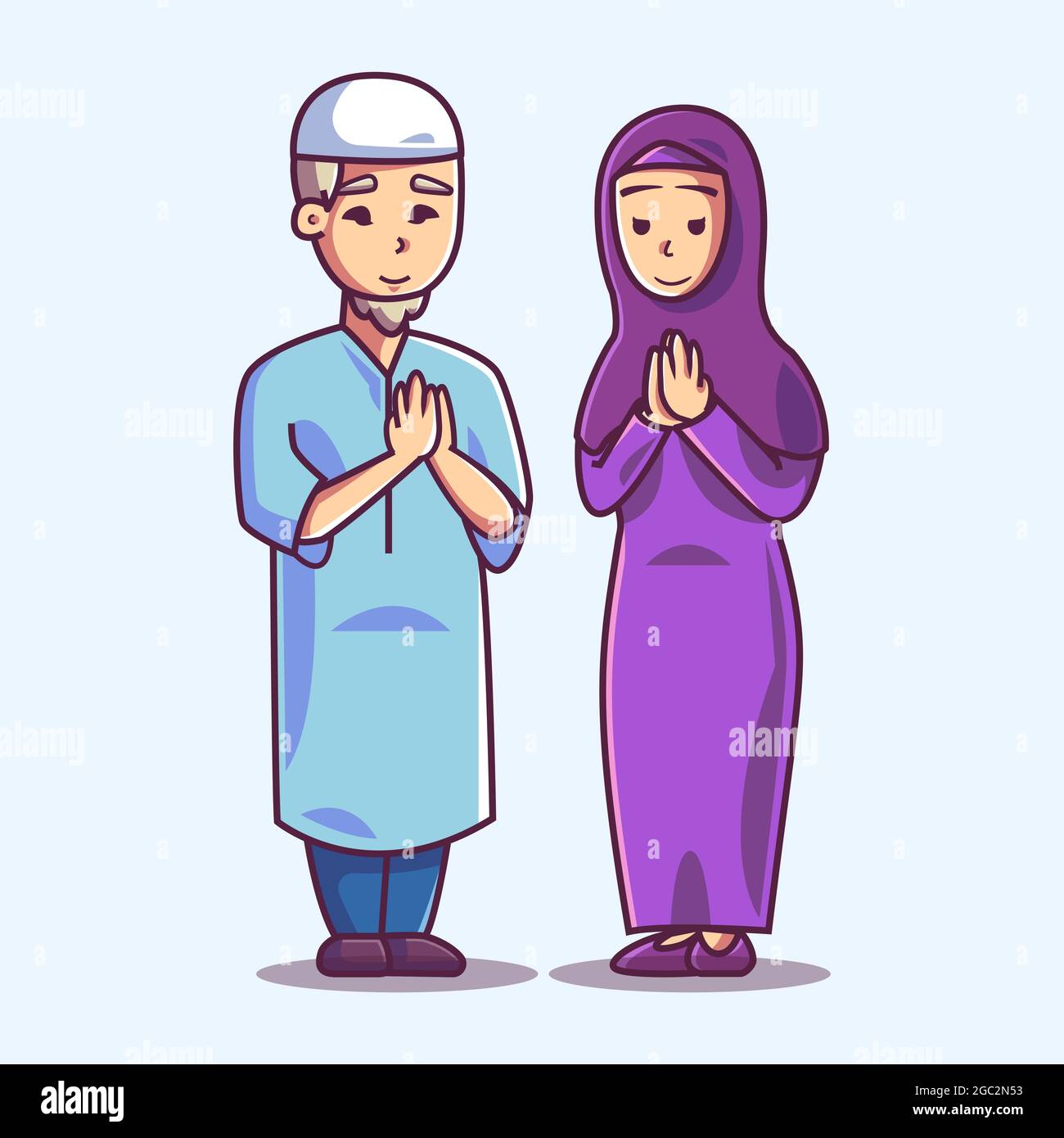 Muslim couple character. Cartoon illustration style Stock Vector ...