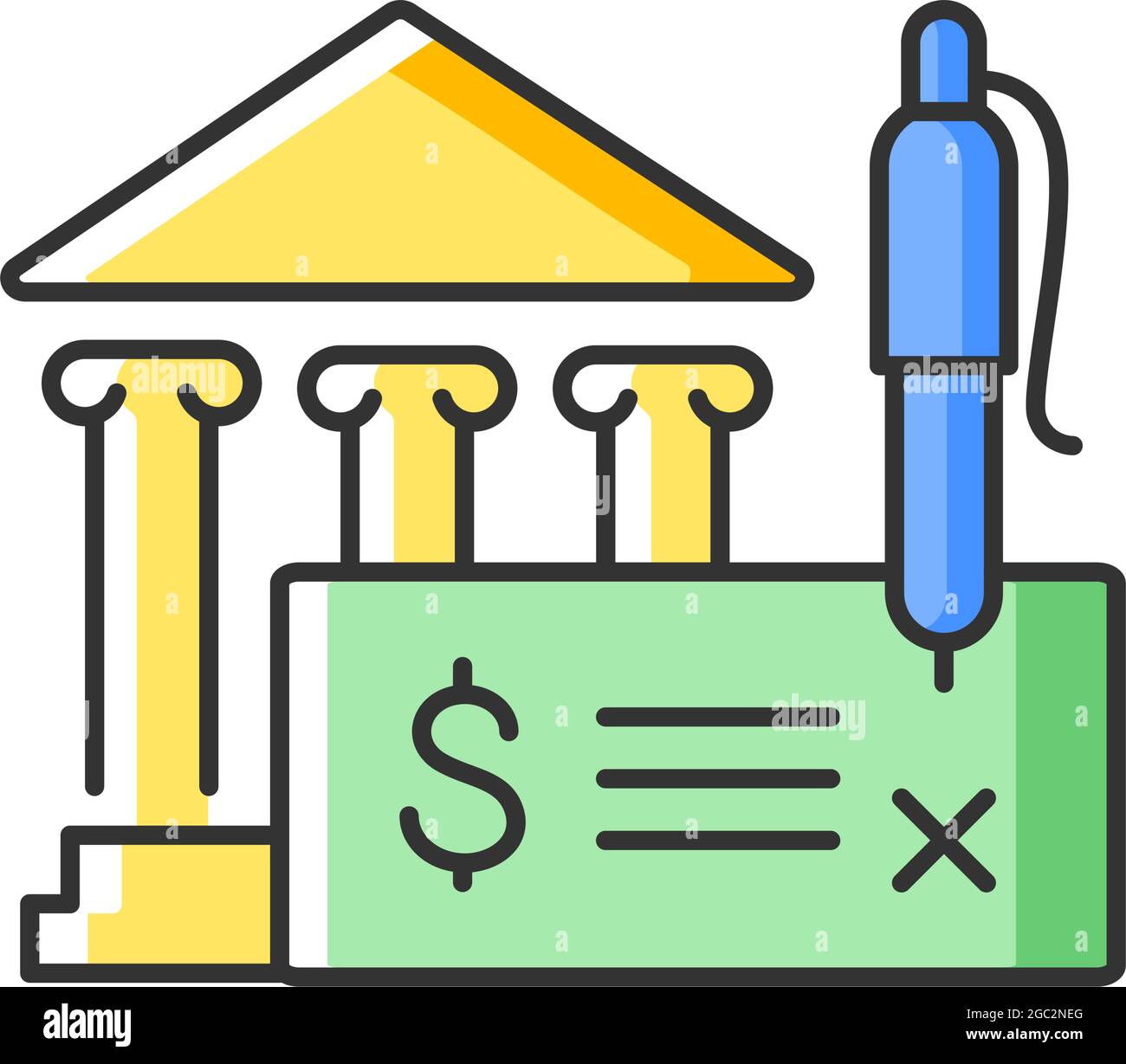 Bank draft RGB color icon Stock Vector