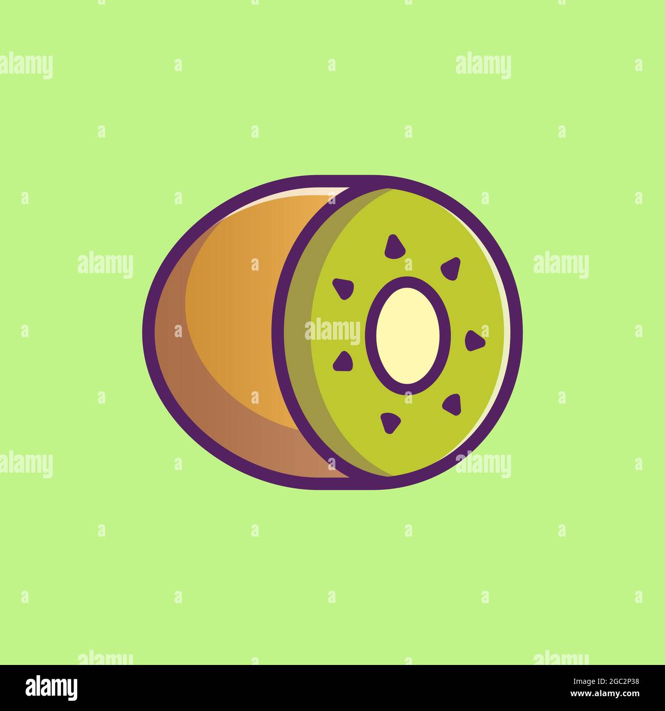 Kiwi illustration. Cartoon icon style Stock Vector
