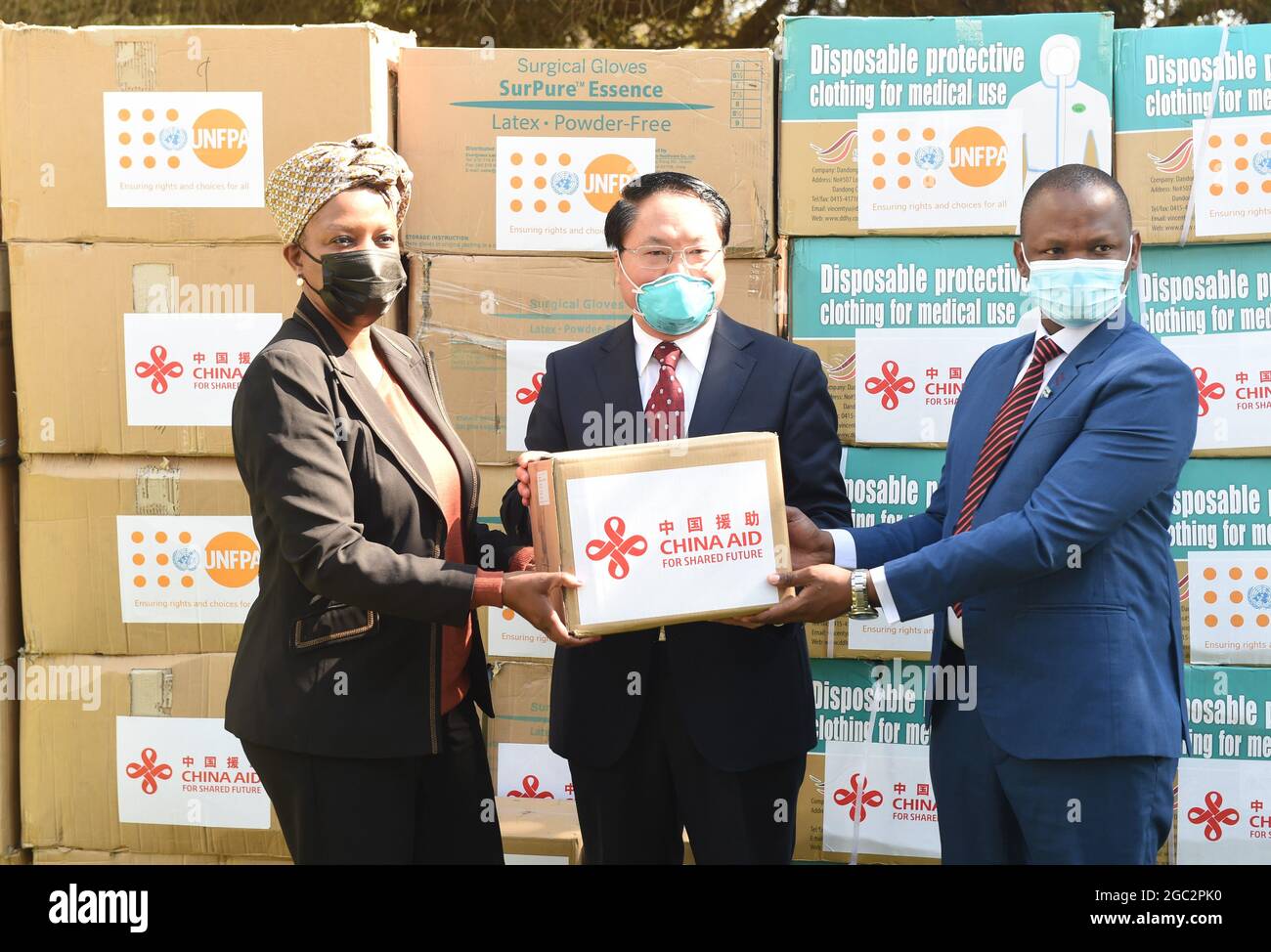 GABORONE, Aug. 6, 2021 Mareledi Segotso (L), UNFPA Botswana Head of